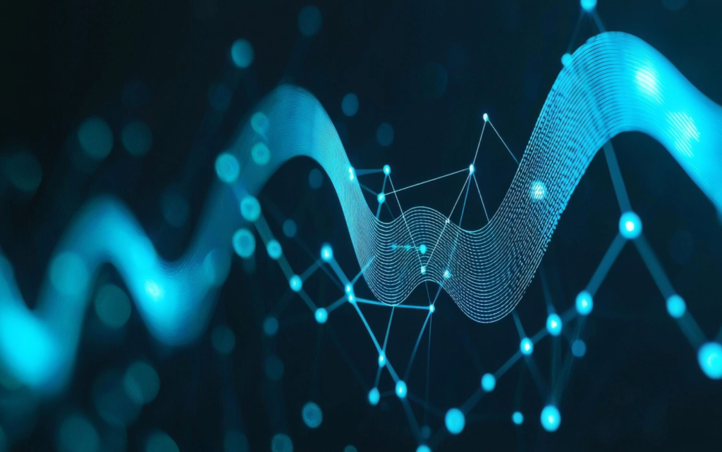 A stock image illustrating data points and interconnectivity